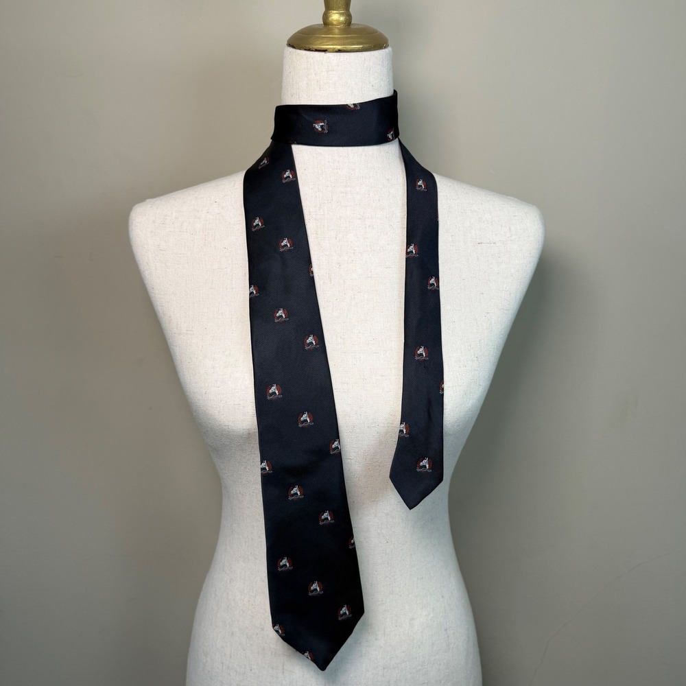 John Weitz by Fadil Navy Race Horse Jockey Motif Tie